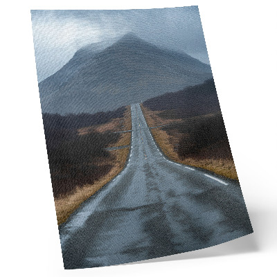Art print Cloudy mountains, rough road, peaceful atmosphere