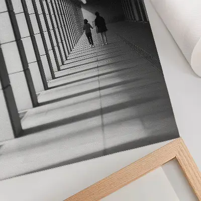 Modern architecture decorative poster featuring long shadows and symmetry