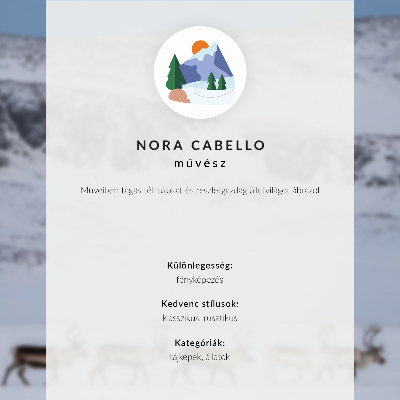 Art print Reindeer against the backdrop of a winter mountain landscape