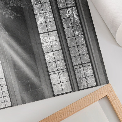 Premium wall art Old Gothic windows light leaves mystery