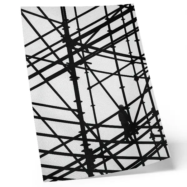 Decorative poster contrasting lines on a light background with modern structure