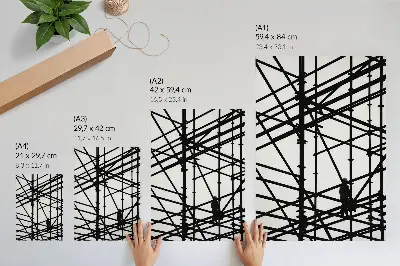 Decorative poster contrasting lines on a light background with modern structure