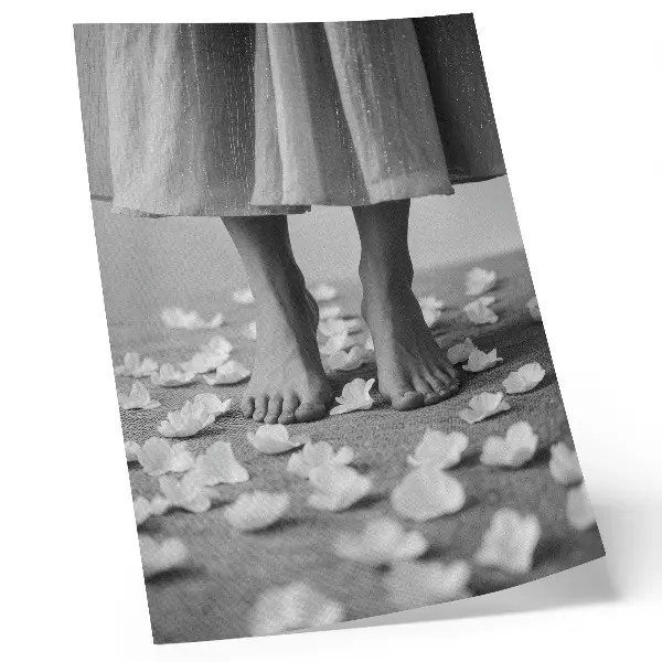 Poster elegance black and white petals peace design