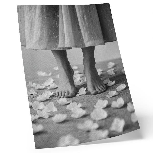 Poster Elegance black and white petals peace
