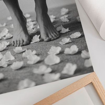 Poster Elegance black and white petals peace