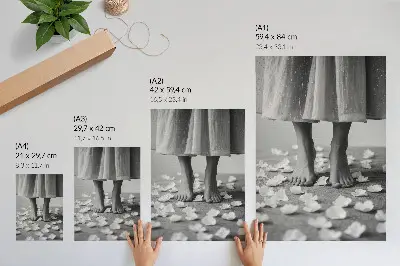 Poster elegance black and white petals peace design