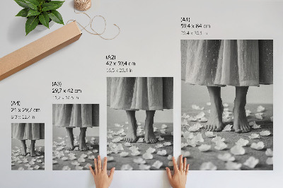 Poster Elegance black and white petals peace