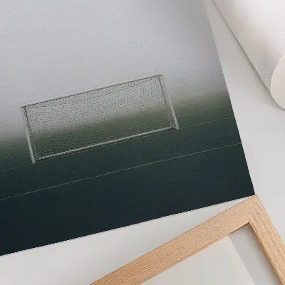Art print minimalist fog on the pitch goal scene