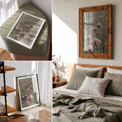 Art print Pastel poppies romantic atmosphere subtle flowers