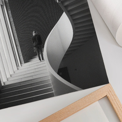 Poster Spiral staircase brick minimalism contrast