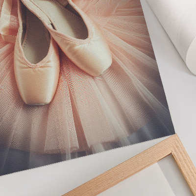 Premium wall art Ballet flats on a pink tulle skirt, harmony and elegance