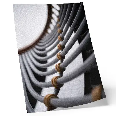 Poster featuring a metal pipe curves space design