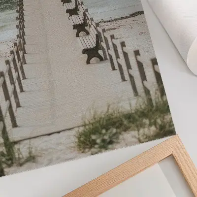 Art print minimalist pier extending into the sea