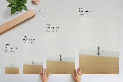 Minimalist beach reflection poster featuring a peaceful scene of solitude and water