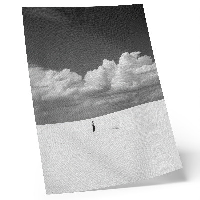 Art print Black and white composition with clouds and desert