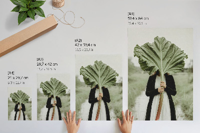 Premium wall art The Mystery of Nature: Leaf and Figure
