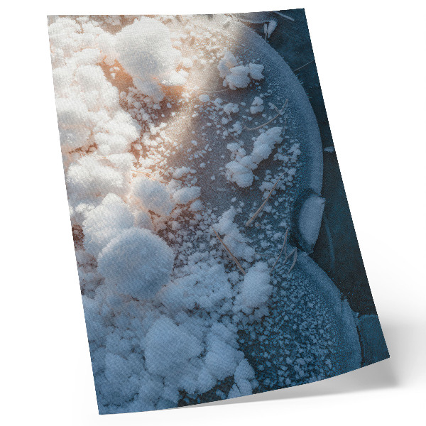 Premium wall art Ice crystals in white and blue tones for a winter atmosphere