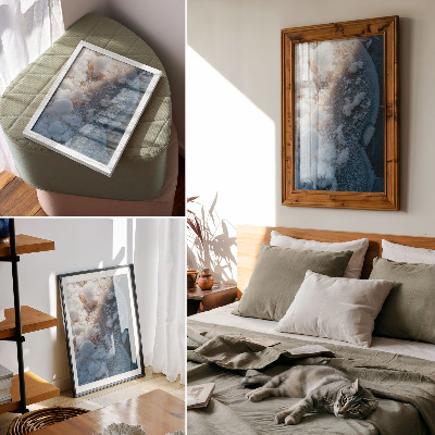 Premium wall art Ice crystals in white and blue tones for a winter atmosphere