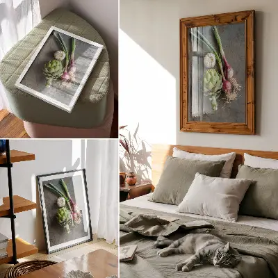 Premium wall art a rustic vegetable composition featuring a charming and fresh aesthetic
