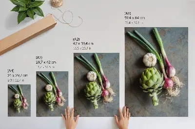 Premium wall art a rustic vegetable composition featuring a charming and fresh aesthetic