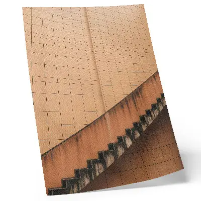 Poster geometric lines in beige and brown tones with a harmonious design