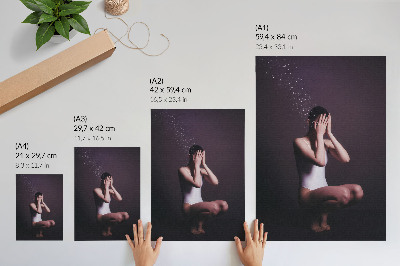 Decorative poster A figure in the dark with magical particles