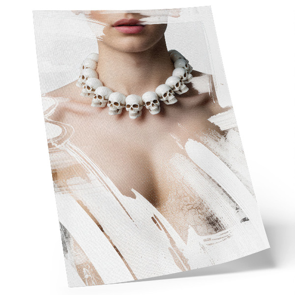 Premium wall art Skull necklace artistic contrast modern