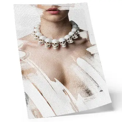 Skull necklace artistic modern contrast wall art