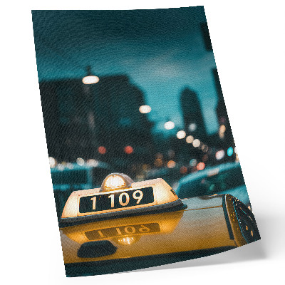 Decorative poster Night city taxi blurred lights dynamic