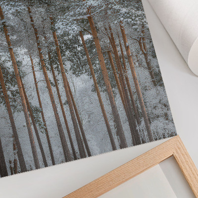 Art print Winter forest snow trees peace harmony nature