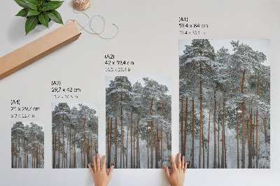 Art print Winter forest snow trees peace harmony nature
