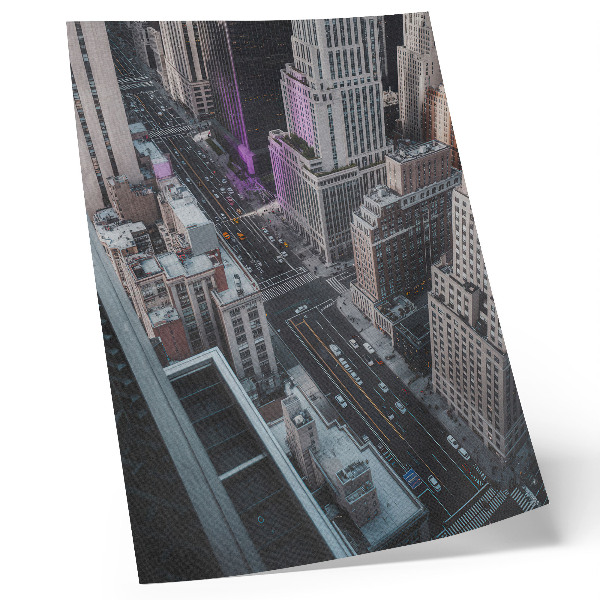 Poster Modern skyscrapers on New York streets