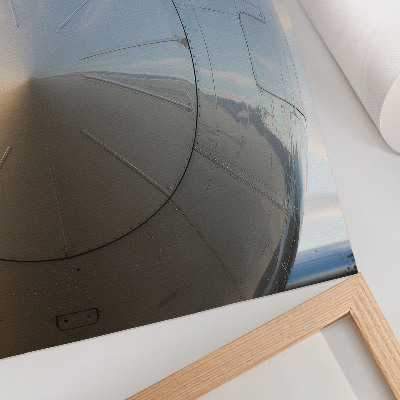 Art print Close-up of an elegant airplane with metallic details