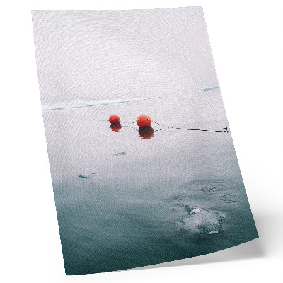 Poster Water ice buoys orange cold background
