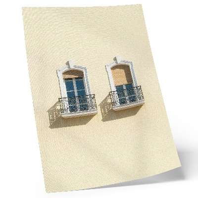 Premium wall art Cream facade, black and white windows, classic style