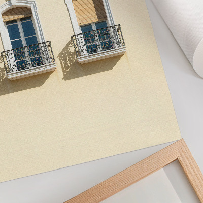 Premium wall art Cream facade, black and white windows, classic style