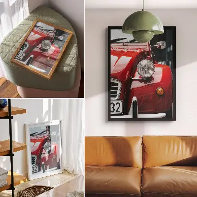Premium wall art classic car with expressive details and a retro atmosphere