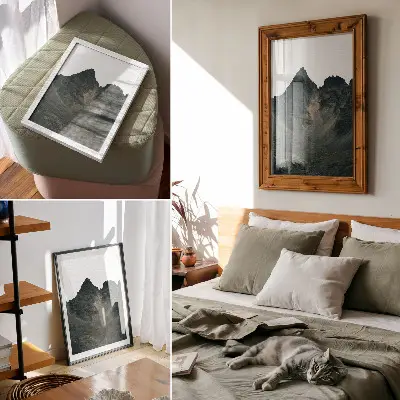 Majestic Mountain Peaks Poster raw nature scene