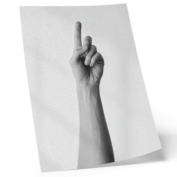 Art print Monochrome hand on a blank background