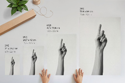 Art print Monochrome hand on a blank background