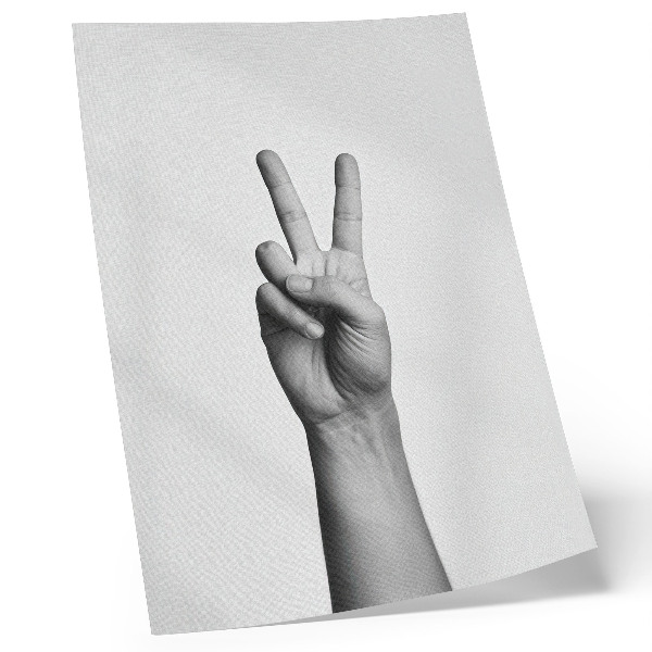 Premium wall art Black and white gesture of peace minimalism elegance