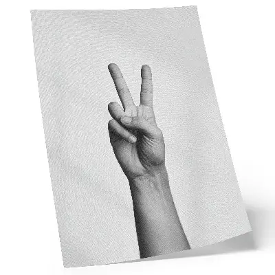 Premium wall art black and white minimalist gesture of peace print