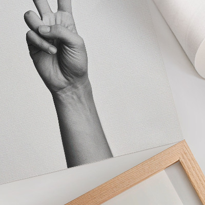 Premium wall art Black and white gesture of peace minimalism elegance
