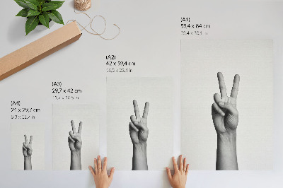 Premium wall art Black and white gesture of peace minimalism elegance