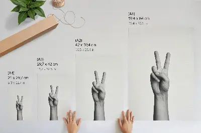 Premium wall art black and white minimalist gesture of peace print