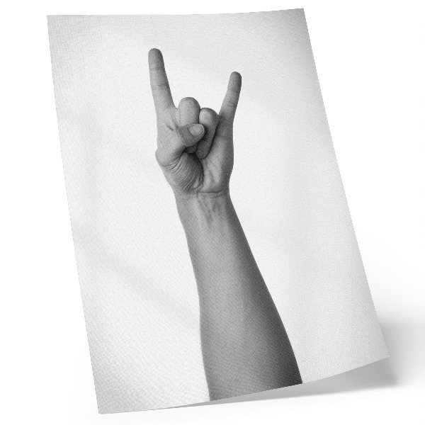 Decorative poster Black and white minimalist hand gesture