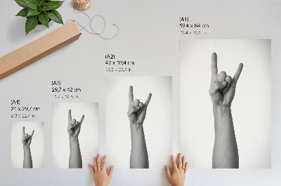Decorative poster Black and white minimalist hand gesture