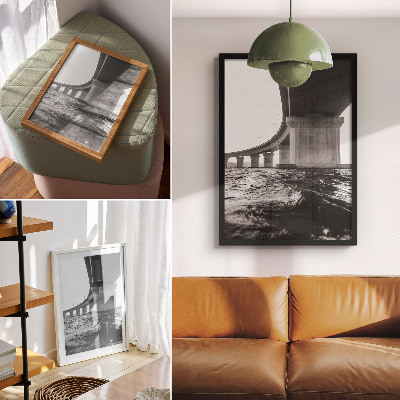 Art print Minimalism bridge architecture modernity