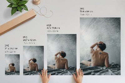 Premium wall art Minimalist nude in shades of gray