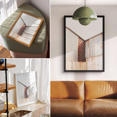 Poster Metal and rust geometric panels